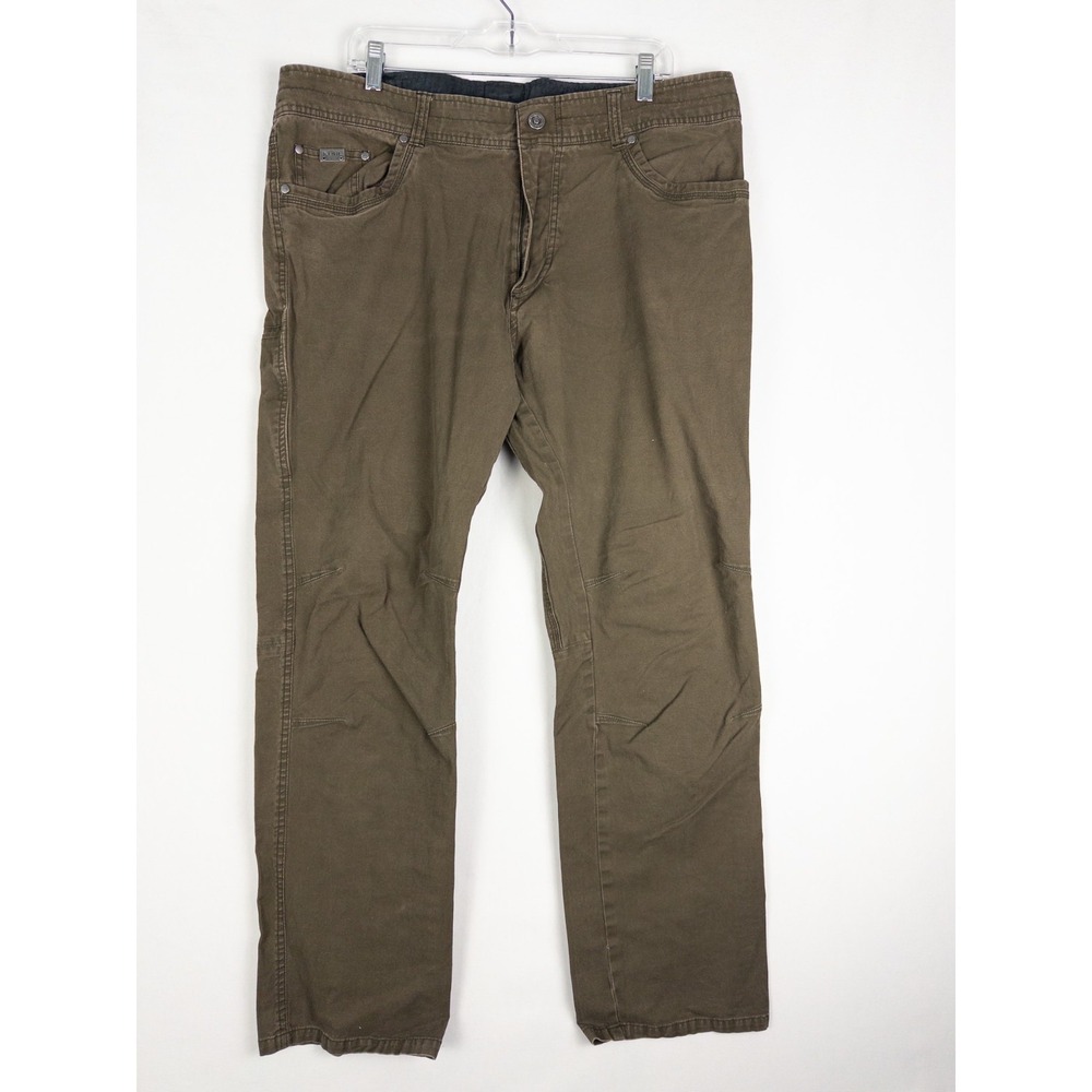 Kuhl Vintage Patina Dye Kanvus Pants Mens 40x32 Tan Hiking Rugged Cargo Utility